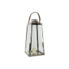 Lantern DKD Home Decor Brown Silver Leather Crystal Steel Chromed 30 x 30 x 66 cm