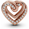 Woman's charm link Pandora SPARKLING ENTWINED HEARTS