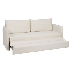 Sofa Beige Polyester Linen 210 x 93 x 95 cm