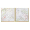 Painting DKD Home Decor 80 x 4 x 80 cm Flowers Shabby Chic (2 Units)