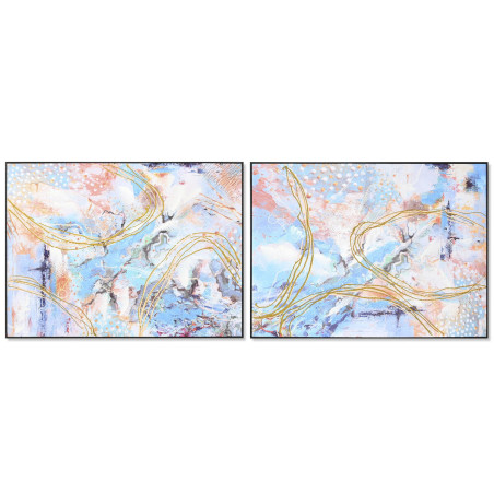 Painting DKD Home Decor 122 x 4,5 x 92 cm Abstract Modern (2 Units)