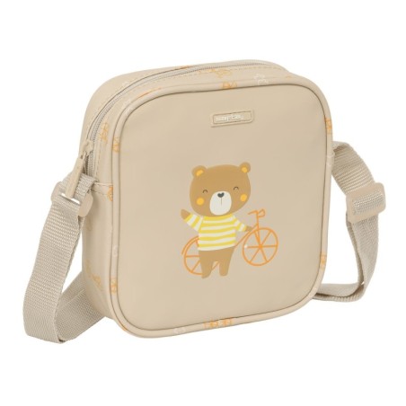 Shoulder Bag Safta Bear Beige 16 x 18 x 4 cm