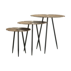 Side table 59 x 59 x 63 cm Black Golden Aluminium Iron