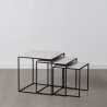 Set of 3 tables Black Grey Iron 45 x 45 x 46 cm (3 Units)