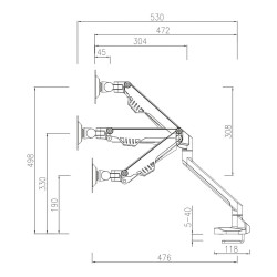 Screen Table Support Neomounts FPMA-D750BLACK2 Black 32"