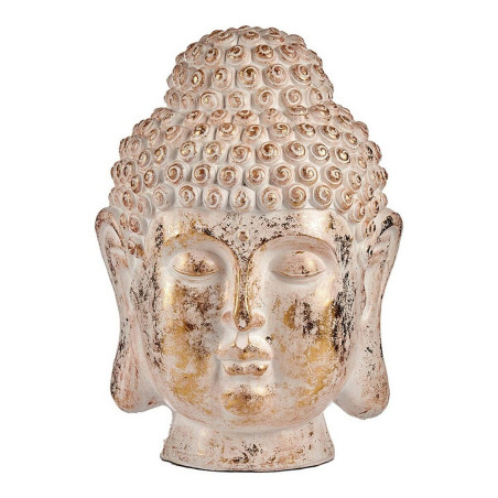 Decorative Garden Figure Buddha Head White/Gold Polyresin (45,5 x 68 x 48 cm)