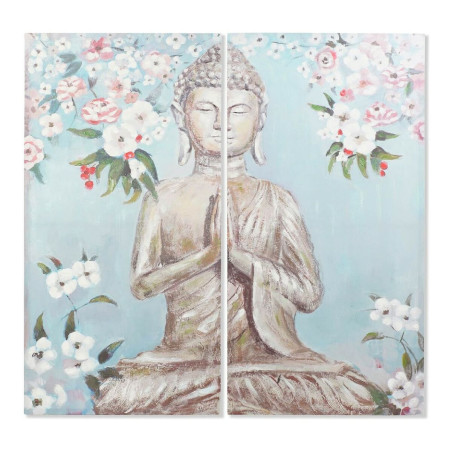 Painting DKD Home Decor CU-181694 Canvas Buddha Oriental (140 x 3 x 140 cm) (2 pcs)