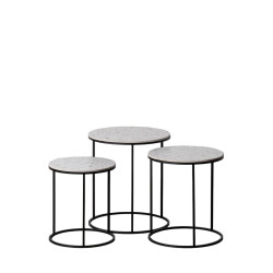 Set of 3 tables Black Grey Iron 45 x 45 x 51 cm (3 Units)