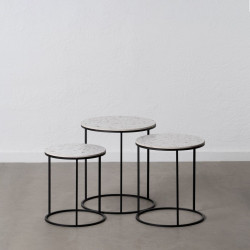 Set of 3 tables Black Grey Iron 45 x 45 x 51 cm (3 Units)