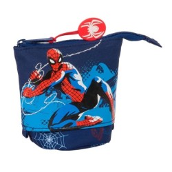 Pencil Holder Case Spider-Man Neon Navy Blue 8 x 19 x 6 cm