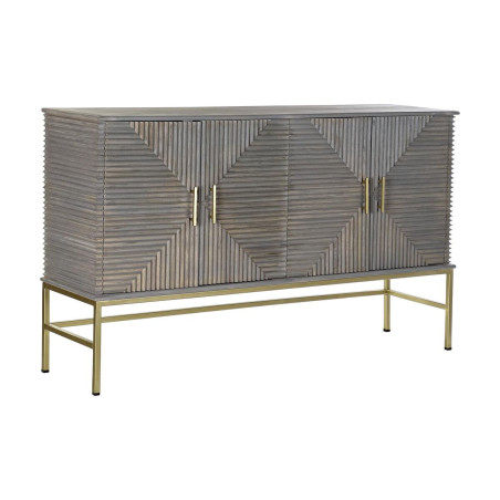 Sideboard DKD Home Decor Grey Golden Brass Mango wood (152 x 42 x 91 cm)