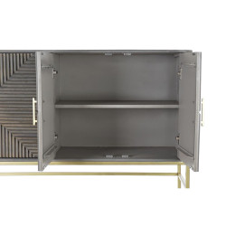 Sideboard DKD Home Decor Grey Golden Brass Mango wood (152 x 42 x 91 cm)