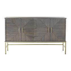 Sideboard DKD Home Decor Grey Golden Brass Mango wood (152 x 42 x 91 cm)