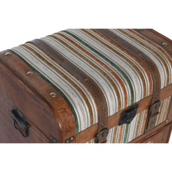 Chest of drawers Home ESPRIT Brown Multicolour Wood Canvas Colonial 45 x 35 x 71,5 cm