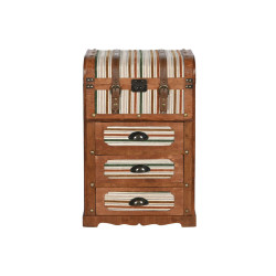 Chest of drawers Home ESPRIT Brown Multicolour Wood Canvas Colonial 45 x 35 x 71,5 cm