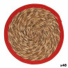 Table Mat Natural Red Natural Fibre (30 x 1 x 30 cm) (48 Units)