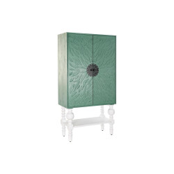 Cupboard DKD Home Decor Metal Wood Turquoise White (106 x 48 x 208 cm)