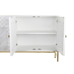 Sideboard DKD Home Decor Rhombus White Brass Mango wood (157 x 43 x 84 cm)