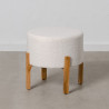 Pouffe Synthetic Fabric Beige Wood 46 x 46 x 46 cm