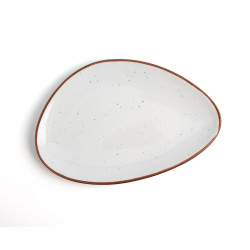 Flat plate Ariane Terra Ceramic Beige Ø 21 cm (12 Units)