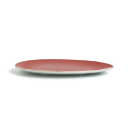 Flat plate Ariane Terra Triangular Ceramic Red (Ø 21 cm) (12 Units)