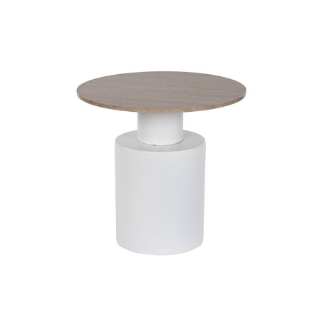 Side table Home ESPRIT White Natural Metal MDF Wood 55 x 55 x 52,5 cm