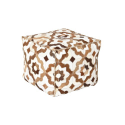 Pouffe DKD Home Decor White Brown 45 x 45 x 40 cm