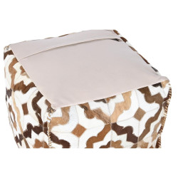 Pouffe DKD Home Decor White Brown 45 x 45 x 40 cm