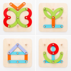 Wooden Set for Making Letters and Numbers Koogame InnovaGoods 27 Pieces