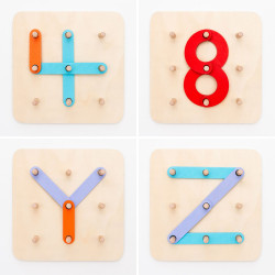 Wooden Set for Making Letters and Numbers Koogame InnovaGoods 27 Pieces