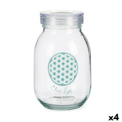 Tin Slow Life Transparent Glass (1800 ml) (4 Units)