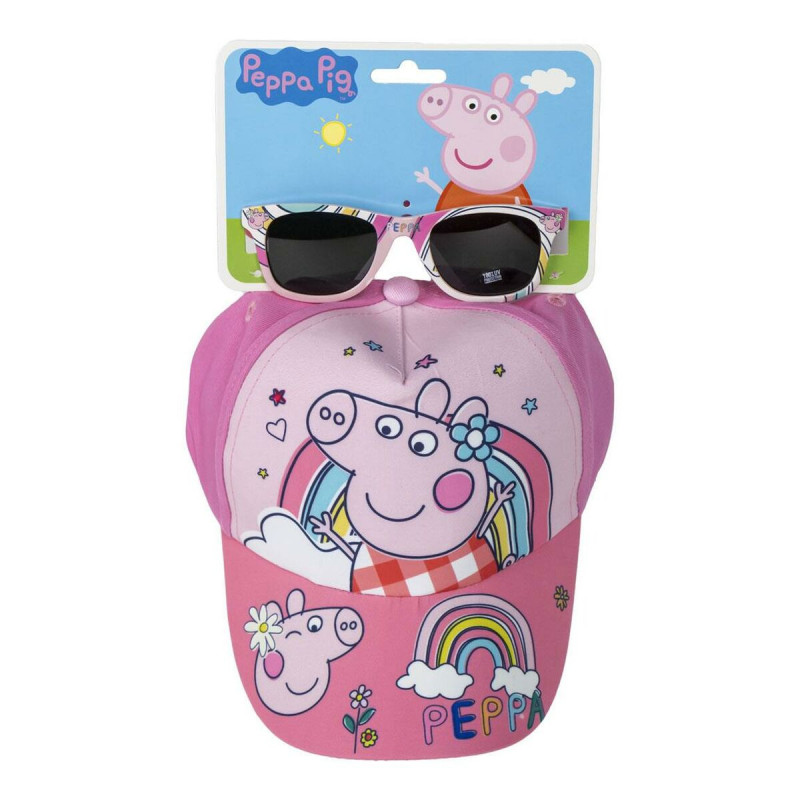 Set of cap and sunglasses Peppa Pig 2 Pieces Pink (51 cm)