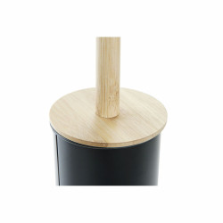 Toilet Brush DKD Home Decor Black Natural Metal Bamboo Scandi 10 x 10 x 38,5 cm