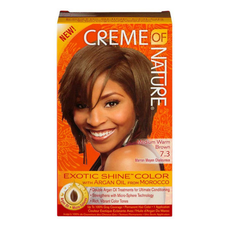 Permanent Dye Argan Color Creme Of Nature Medium Warn Brown 7.3