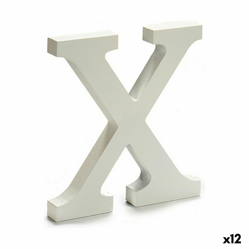 Letter X Wood White (1,8 x 21 x 17 cm) (12 Units)