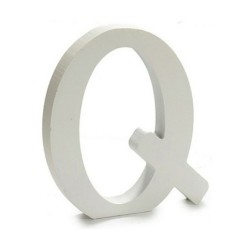 Letter Q Wood White (1,8 x 21 x 17 cm) (12 Units)