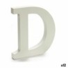 Letter D Wood White (1,8 x 21 x 17 cm) (12 Units)