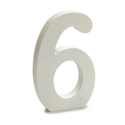 Number 6 Wood White (1,8 x 21 x 17 cm) (12 Units)