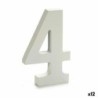 Number 4 Wood White (1,8 x 21 x 17 cm) (12 Units)