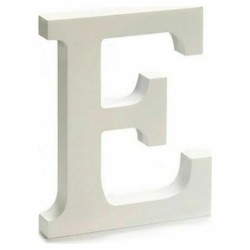 Letter E Wood White (1,8 x 21 x 17 cm) (12 Units)