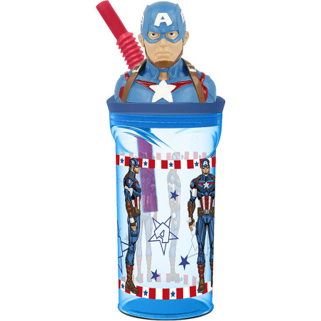 Cup with Straw Capitán América CZ11331 360 ml 3D