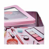 Storage Box Make-up Pink Tin 18 x 8,5 x 18 cm (18 Units)