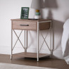 Nightstand Versa White PVC Wood Metal 40 x 60 x 48 cm