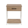 Nightstand Versa White PVC Wood Metal 40 x 60 x 48 cm