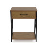 Nightstand Versa Black PVC Wood Metal 40 x 60 x 48 cm