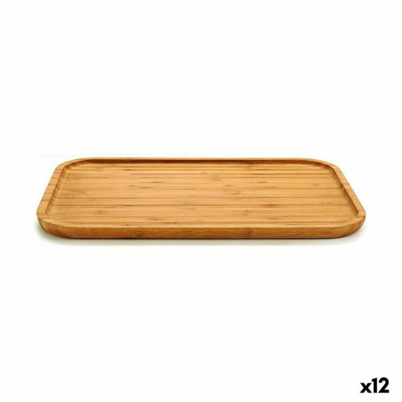 Snack tray Rectangular Brown Bamboo 36 x 1,5 x 24 cm (12 Units)