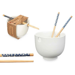 Bowl White Bamboo 24 x 10,7 x 13,3 cm Toothpicks asiatico/oriental (12 Units)