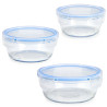 Set of lunch boxes Circular Blue Transparent Glass (8 Units)