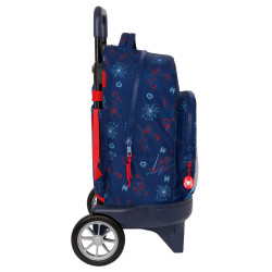 School Rucksack with Wheels Spider-Man Neon Navy Blue 33 X 45 X 22 cm