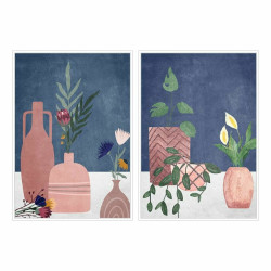 Painting DKD Home Decor 53 x 4,3 x 73 cm Vase Scandinavian (2 Units)